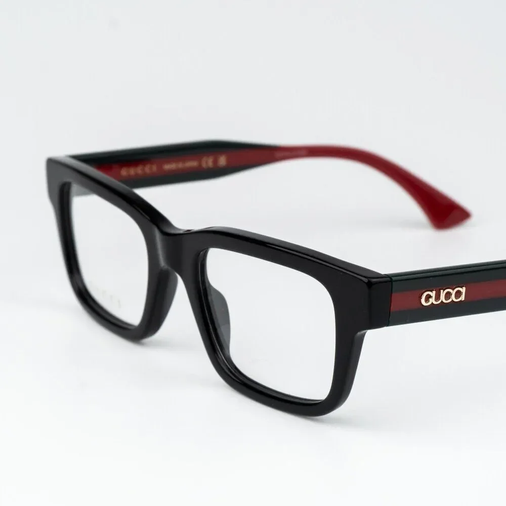 Gucci Women Eyeglasses Black Green Square GG1865O 001 NEW AUTHENTIC